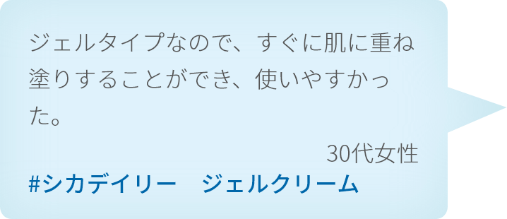 ジェルタイプなので、すぐに肌に重ね塗りすることができ、使いやすかった