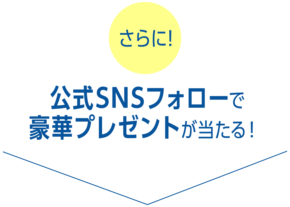 さらに!公式SNSフォローで豪華プレゼントが当たる！