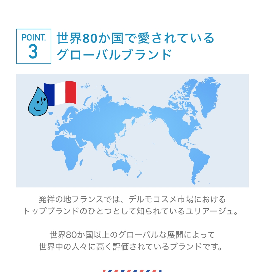 POINT.3 世界80か国で愛されているグローバルブランド